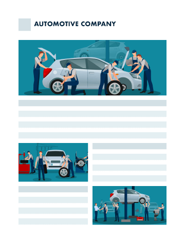 automotive company sample page