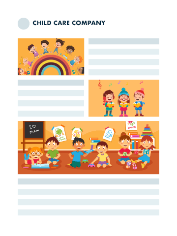 child care company sample page
