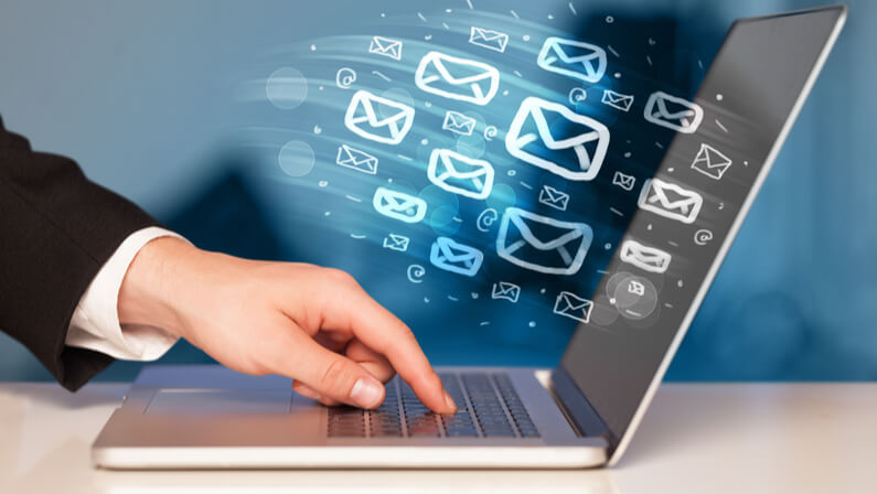 email marketing concept millions email