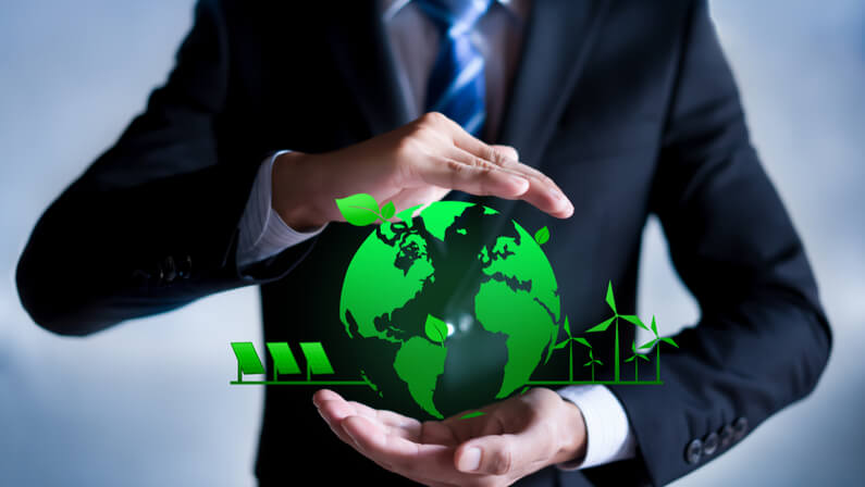 Businessman with a social responsible marketing plan