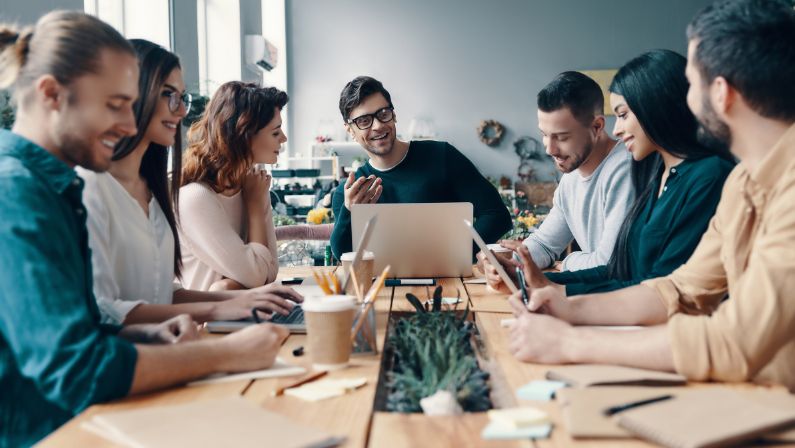 Marketing team having a meeting