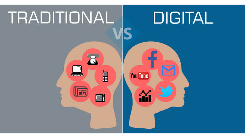 traditional marketing vs digital marketing